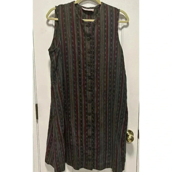 Aunt Abigail’s Attic Green Aztec Dress with Pockets see‎ pics XL Western Artisy - Picture 1 of 11